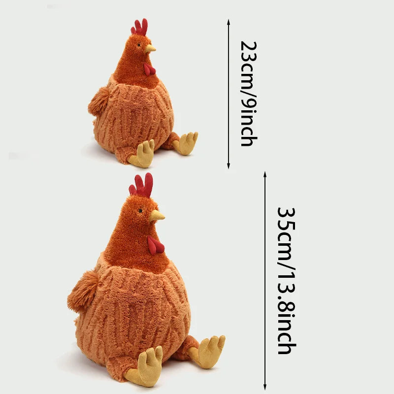 23/35cm Farm Chicken Plush Toy – Cute Big Rooster Stuffed Animal, Sofa Pillow, Home Decor & Kids Gift