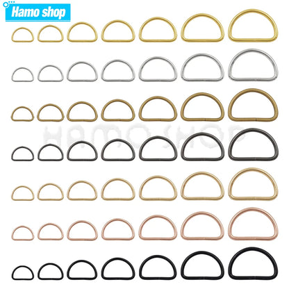Metal D Ring Adjustable Buckle Set - Webbing Strap Clasps for Backpacks, Bags, Pet Collars, Chains & DIY Accessories