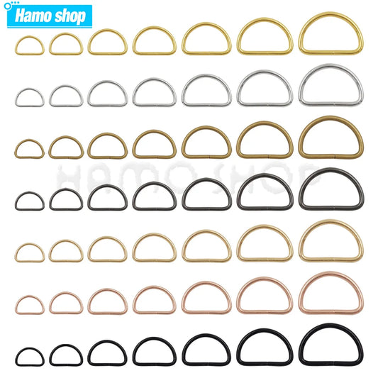 Metal D Ring Adjustable Buckle Set - Webbing Strap Clasps for Backpacks, Bags, Pet Collars, Chains & DIY Accessories