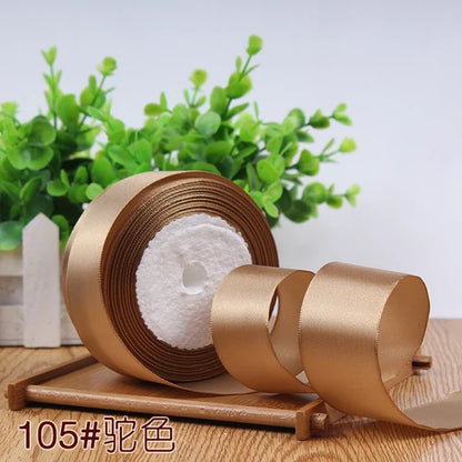 Silk Satin Ribbon Roll - 22M Craft Ribbon for DIY Bows Gift Wrapping Wedding Party Decorations in 6mm to 50mm Sizes