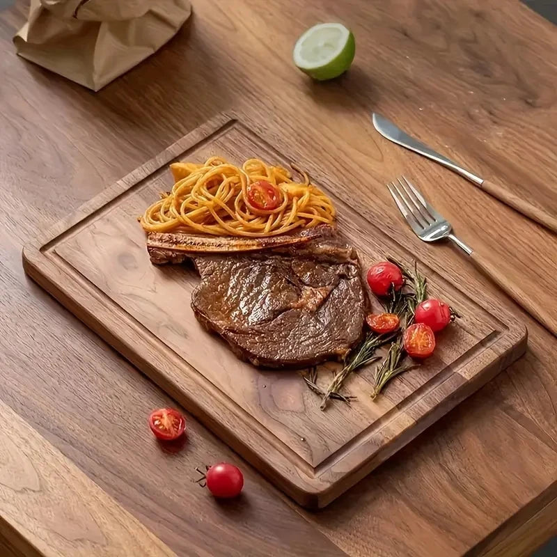 # Beech Walnut Wooden Cutting Board - Durable Kitchen Chopping Block for Cheese, Meat & Food Prep