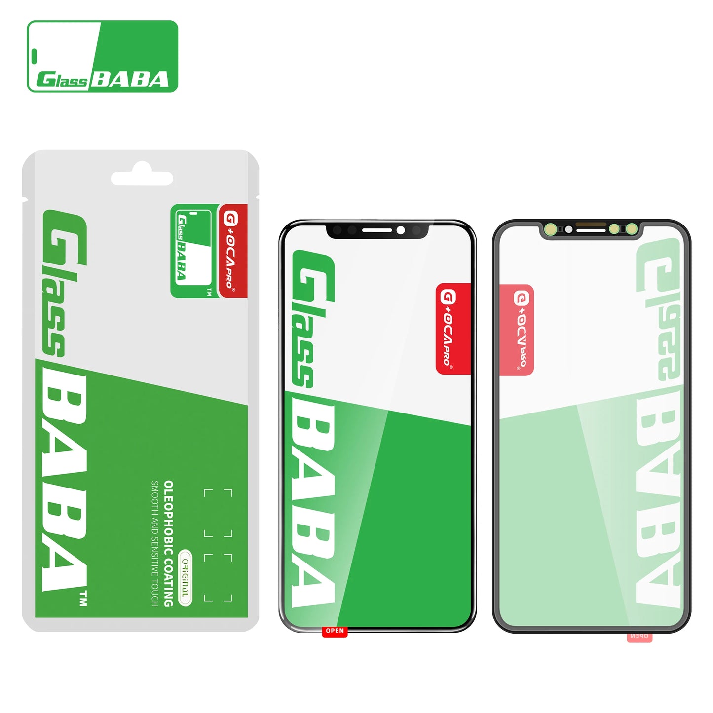 5PCS G+OCA Glass+BABA 2-in-1 Screen Protector — Touch Lens for iPhone 11/12/13/14 Plus/15/16 Pro Max/Mini/X/XS/XR Max