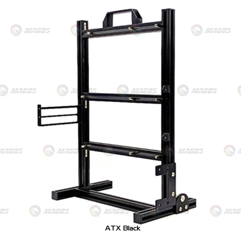 Aluminum Open Frame PC Case – Supports ITX/MATX/ATX Motherboards, Vertical Gaming Cabinet for DIY & Water Cooling Builds