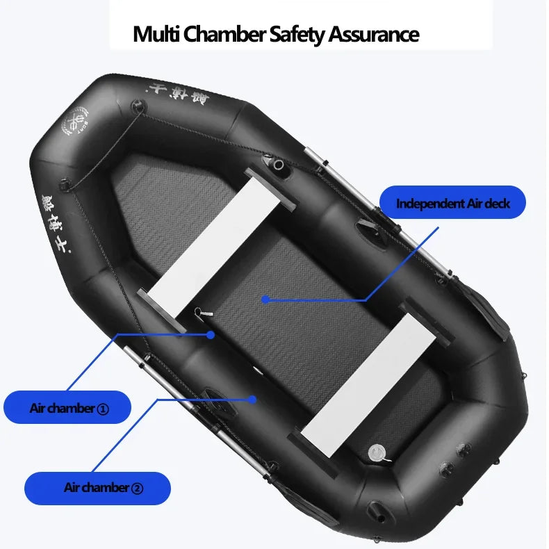 Professional Inflatable Dinghy Raft – Tear-Resistant Foldable Rowing Boat for Adults, Kayak, Canoe & Fishing