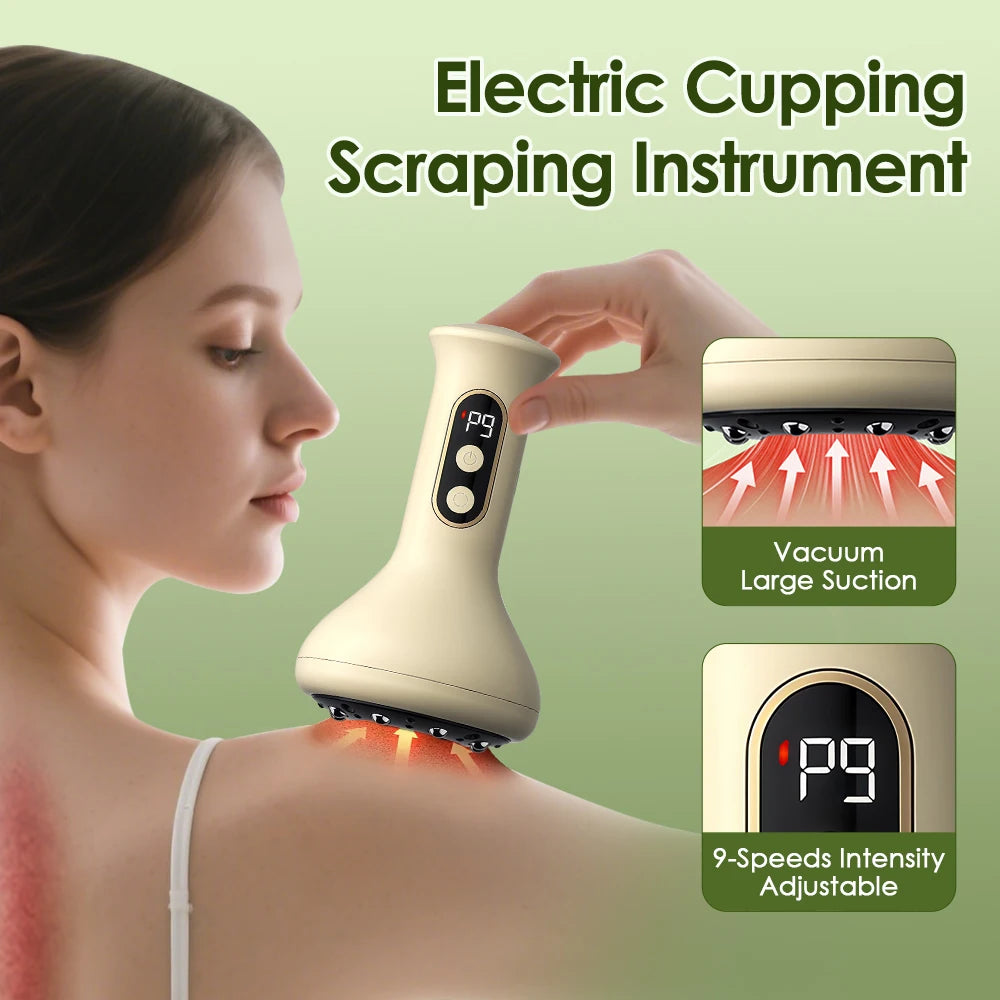 USB Rechargeable Abdominal Massager - Hot Compress, Guasha & Cupping Massage Tool for Arms, Legs & Body
