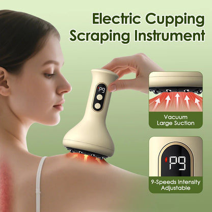 USB Rechargeable Abdominal Massager - Hot Compress, Guasha & Cupping Massage Tool for Arms, Legs & Body