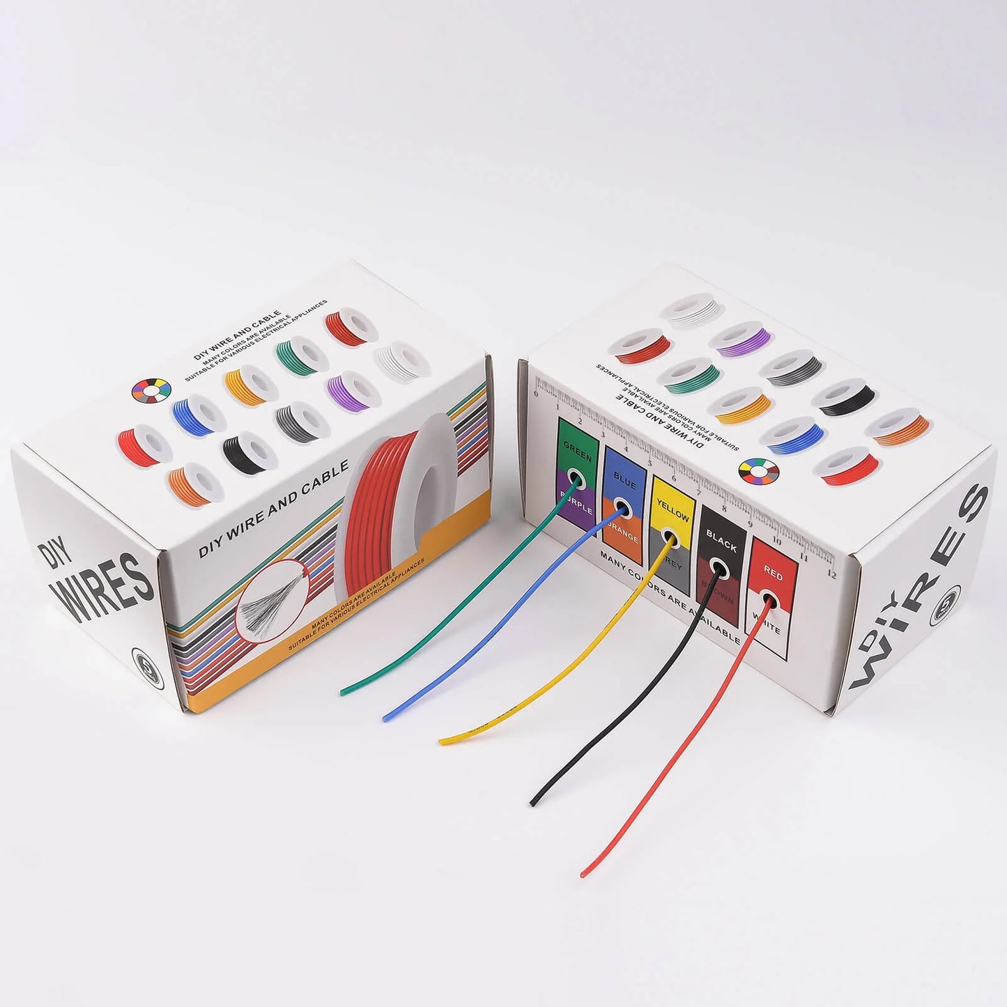 22AWG Flexible Silicone Electric Wire – 22 Gauge Stranded Tinned Copper, 5 Colors, 16.4ft/5m or 32.8ft/10m