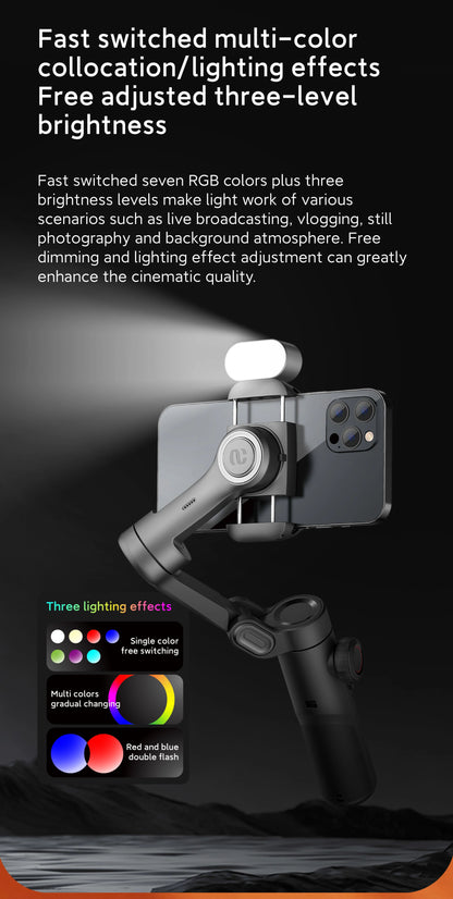 AOCHUAN RGB Magnetic LED Fill Light – Adjustable Brightness & Colors for Phone, Selfie, Live, & Video Photography