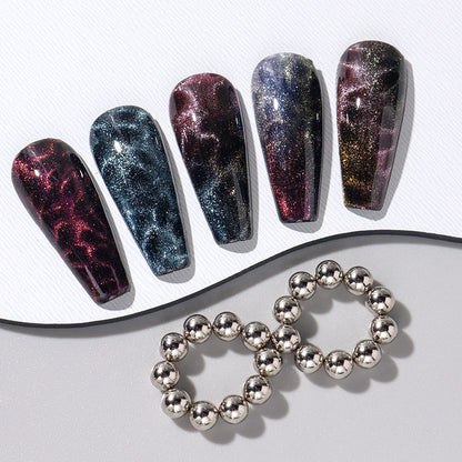 Ocean Wave Cat Eye Nail Magnetic Beads - Shiny Flower Marble Water Ripple Effect DIY Manicure Tools 10/20PCS