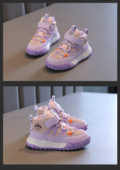 Children’s Autumn Winter Sneakers – Plush Cashmere Lined Sport Shoes for Boys & Girls, Warm Casual Running Flats for Teens