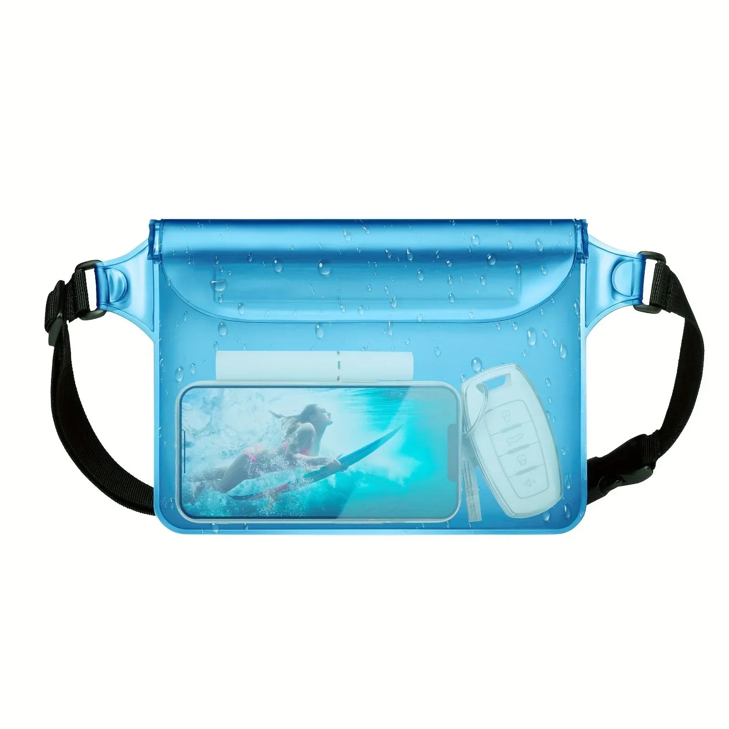 Waterproof Phone Waist Bag - 3-Layer Sealed Touch Screen Dry Bag for Swimming, Drifting & Diving