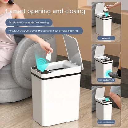 12L Smart Sensor Trash Can - Automatic Touchless Waste Bin with USB Charging for Kitchen & Home