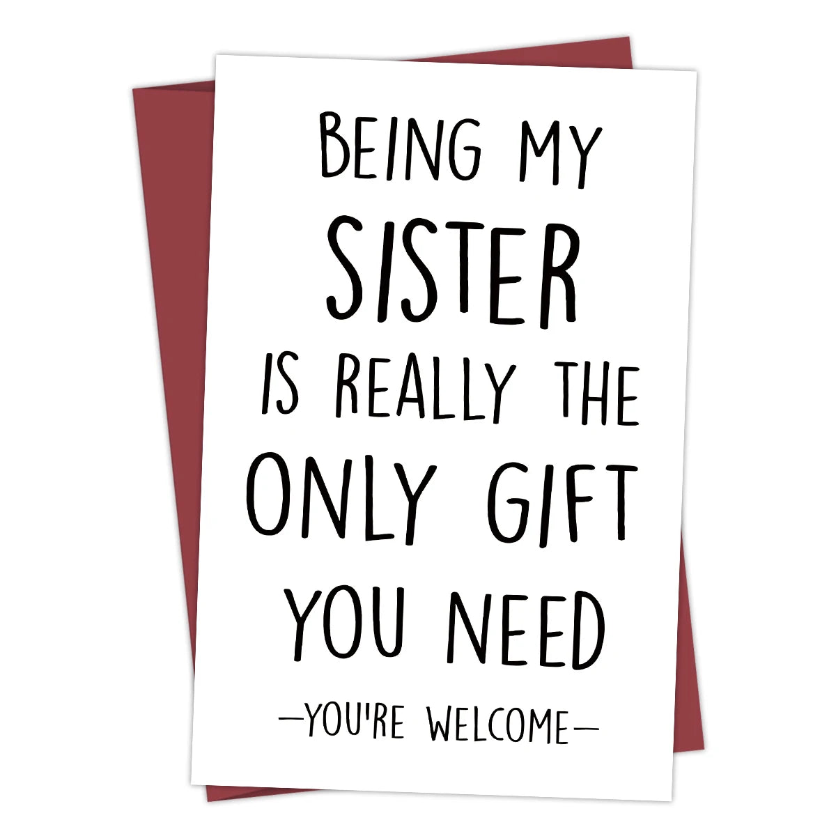 Funny Birthday Card for Sister – Humorous Greeting Card with Envelope, Personalized Sister Gift Birthday Wishes Card