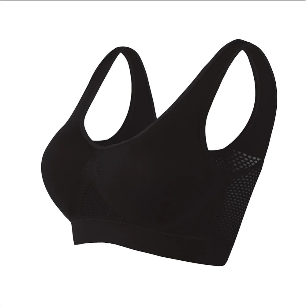 Seamless Mesh Sports Bra for Women – Wireless Shockproof Gym & Yoga Bra, Breathable Plus Size 6XL Running Crop Top