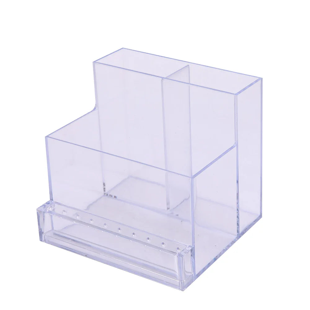 Clear Nail Drill Bit Holder - Transparent Display Box Organizer for Manicure Tools, Nail Art Accessories & Beauty Storage
