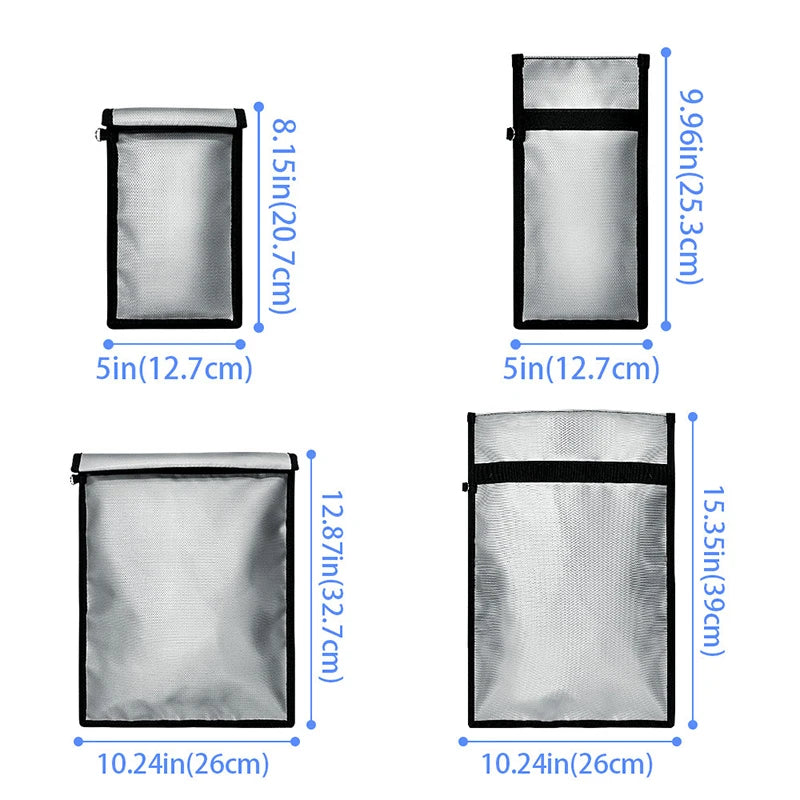 Fireproof & Waterproof Faraday Bag – Anti-Hacking Signal Blocking Pouch for Phones, Key Fobs, Notebooks & Computers