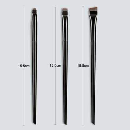 3 Pcs Eyeliner Brush Set – Oblique Head, Ultra-Thin Eyebrow & Eyeshadow Brushes for Precise Makeup Application