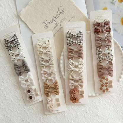 10Pcs Kids Hair Accessories Set - Cute Bow Hair Clips and Barrettes for Baby Girls