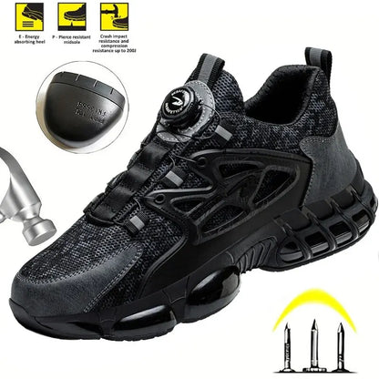 Steel Toe Men’s Work Boots – Lightweight Indestructible Safety Shoes, Anti-Smash & Anti-Puncture Sneakers