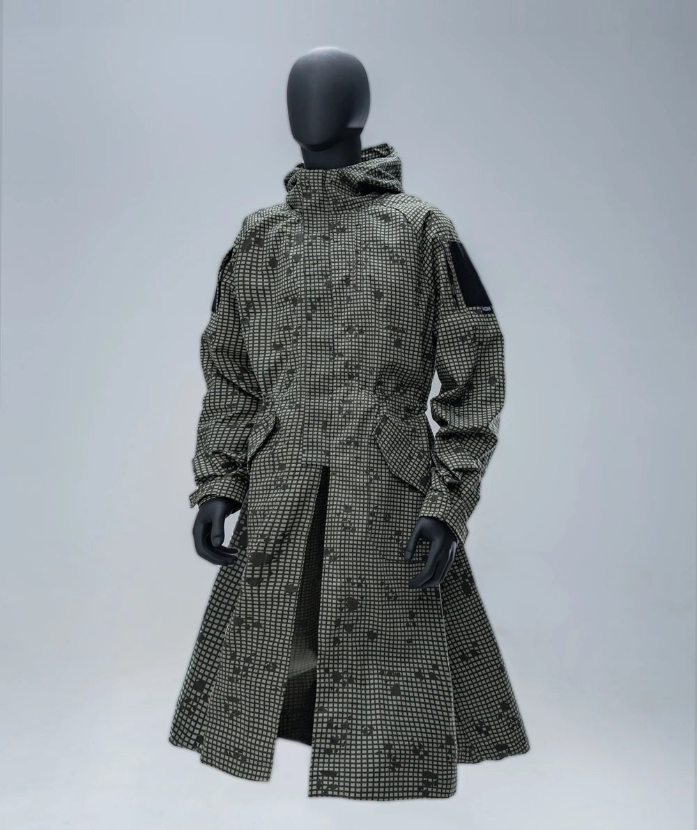Polyester-Cotton Long Tactical Trench Coat – Hooded Outdoor Hunting & Cosplay Jacket