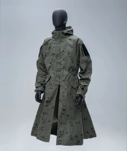 Polyester-Cotton Long Tactical Trench Coat – Hooded Outdoor Hunting & Cosplay Jacket