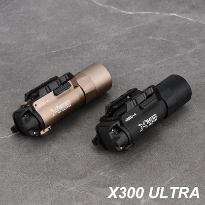 Tactical Surefire X300/X300U/X300V/XH35 LED Pistol Light – Metal Strobe, 20mm Rail Mount, Airsoft & Hunting Flashlight