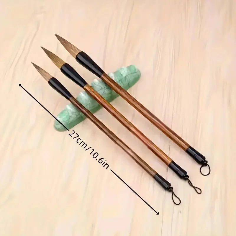 3PCS High-Quality Painting Brush Set – Large, Medium & Small Calligraphy Brushes for Writing & Art Painting Supplies