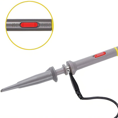 P6100 BNC Oscilloscope Probe Kit – 100MHz 1X/10X High Precision Probes with Alligator Clips & Test Leads