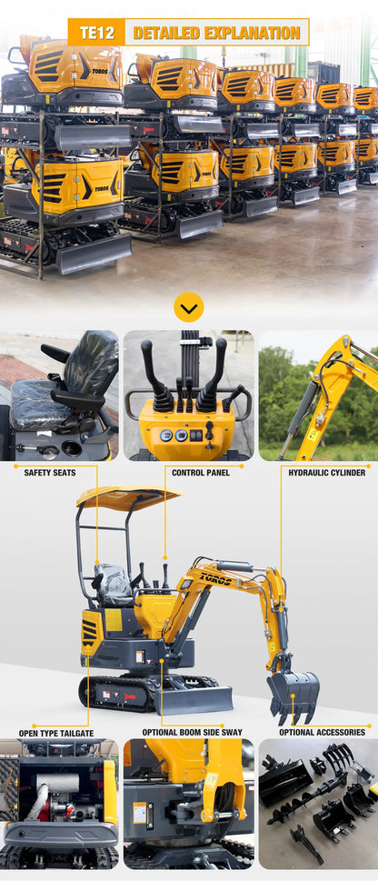 1 Ton Mini Excavator — Kubota Engine, EURO 5 Agricultural Digger, Customizable Compact Excavator for Sale
