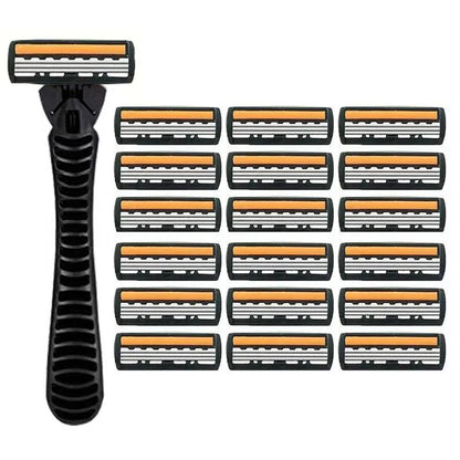 3-Layer Stainless Steel Manual Razor for Men – Washable Travel & Home Shaver for Daily Face Care
