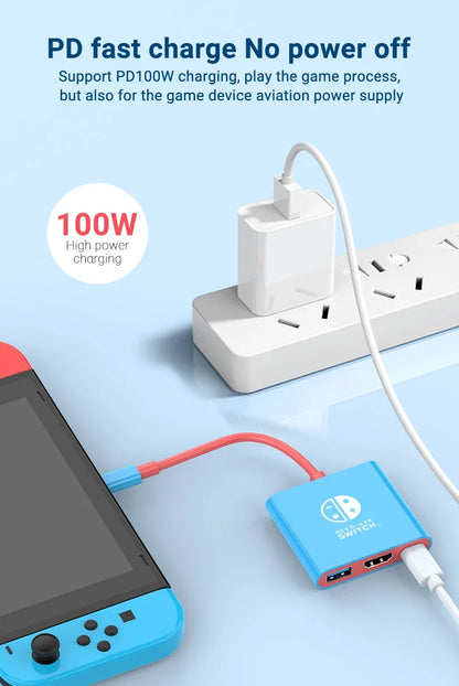 Switch Portable Type-C Docking Station – HDMI & USB 3.0 Hub, Compact Travel & Gaming Adapter