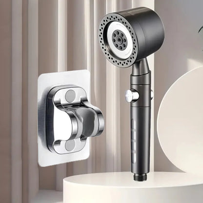 High Pressure Water Saving Shower Head - 5 Mode Handheld Bathroom Filter Spray with One Button Stop Function