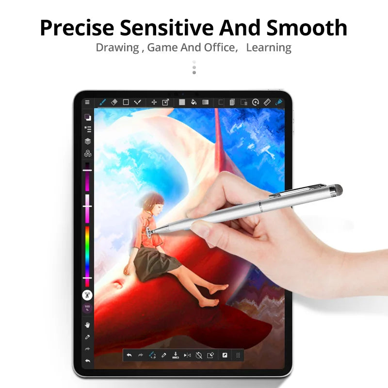 GUUGEI Universal 2-in-1 Stylus Pen - Thick and Thin Drawing Capacitive Pencil for Smartphones and Tablets, Android Mobile Screen Touch Pen