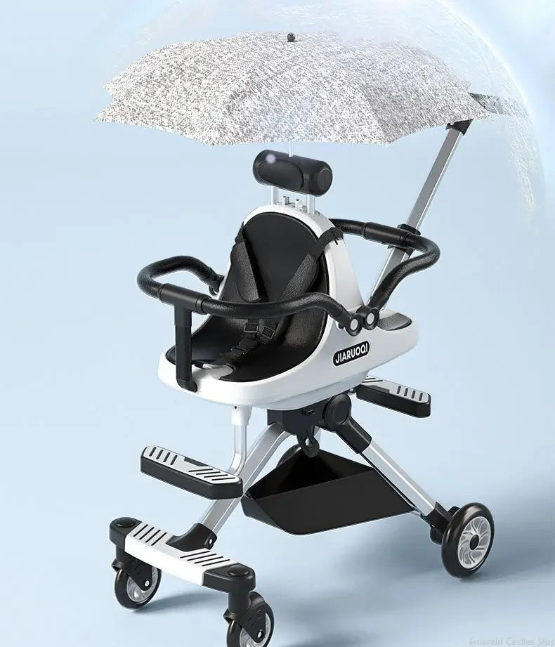 Lightweight Double Stroller with Canopy — Twin Umbrella Stroller for Infants & Toddlers, Compact Foldable Aluminum Frame