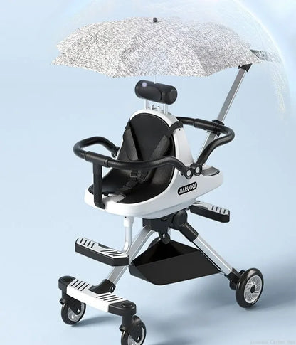 Lightweight Double Stroller with Canopy — Twin Umbrella Stroller for Infants & Toddlers, Compact Foldable Aluminum Frame