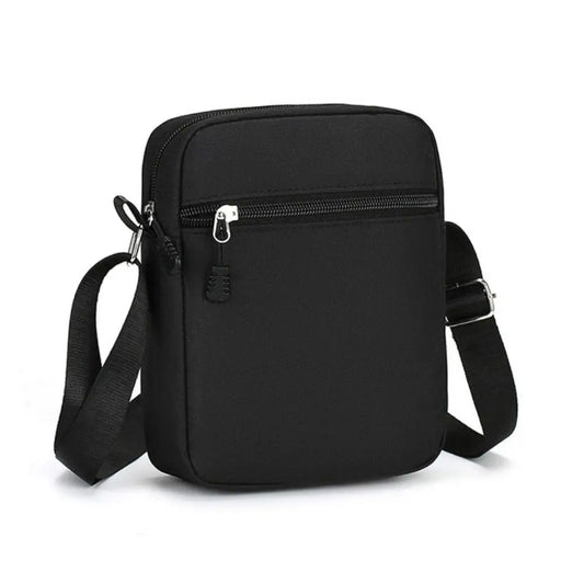Oxford Mini Shoulder Bag – Durable Black Waist & Mobile Phone Bag for Men