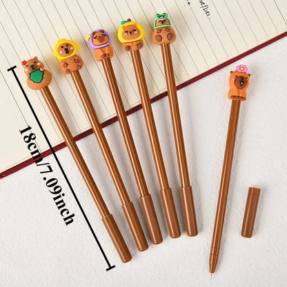 Kawaii Capybara Gel Pens 5–25PCS - Cute Black Ink Pens for School, Office, Stationery & Birthday Gifts