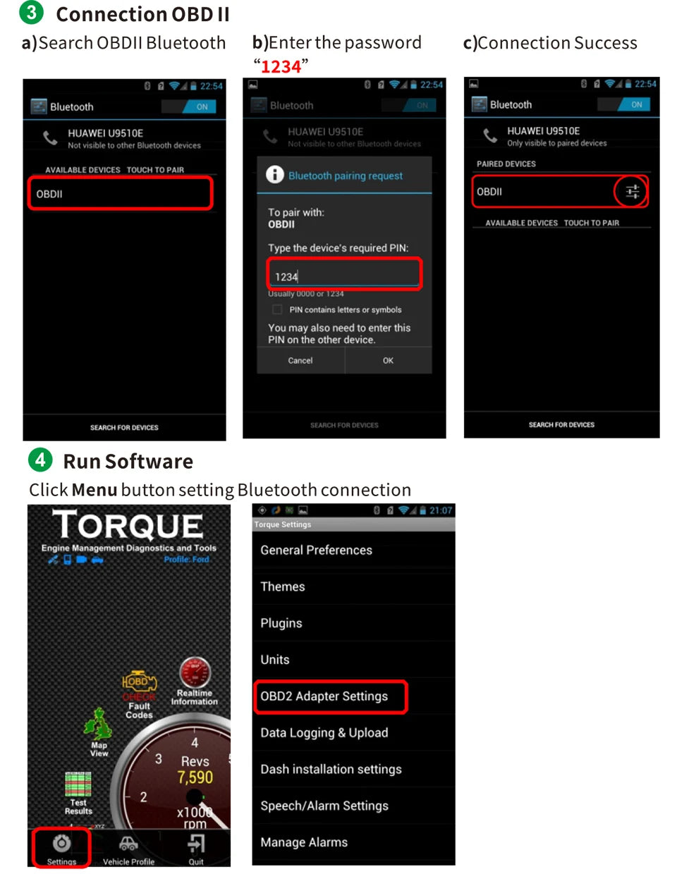 ATOTO 4450 OBD2 Scanner – Bluetooth ELM327 V1.5 Car Diagnostic Tool & Code Reader for Android OBDII