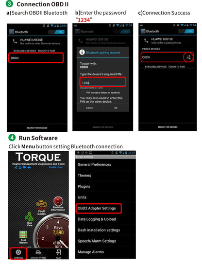 ATOTO 4450 OBD2 Scanner – Bluetooth ELM327 V1.5 Car Diagnostic Tool & Code Reader for Android OBDII