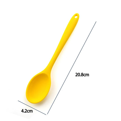 Soft Silicone Cooking Spoon - Long Handle Stirring Ladle for Kitchen Use - Essential Cooking Utensil