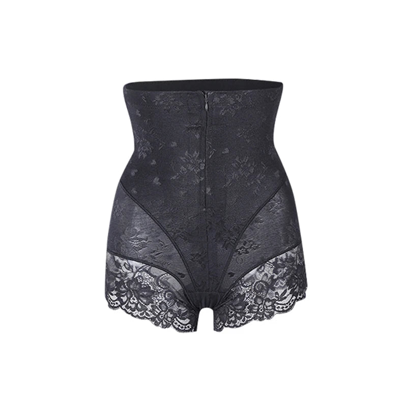 OWEQ Sexy Lace Shaper Panties – Double Control Body Shapewear with Zipper for Slimming