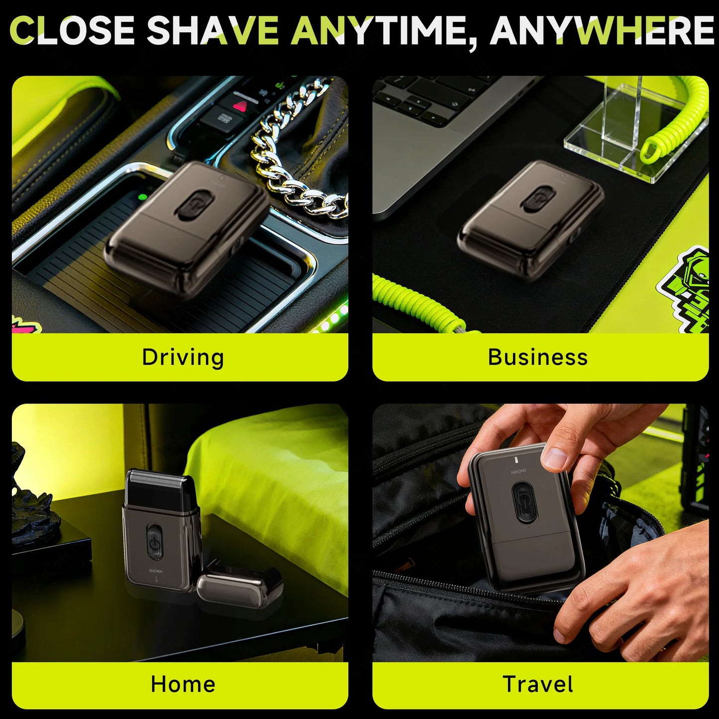 ENCHEN MS003 Compact Foil Shaver - Type-C Rechargeable Electric Razor with Pop-Up Precision Trimmer & 7000RPM Motor