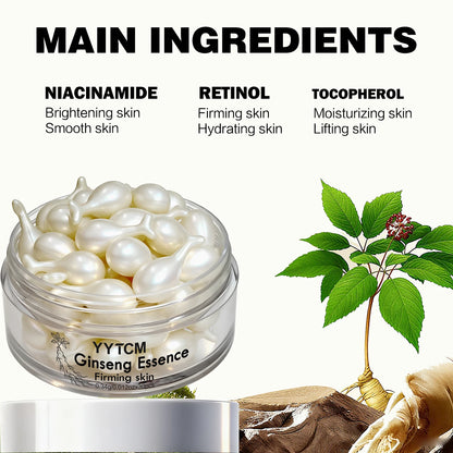 Ginseng Essence Capsules - Moisturizing Firming Serum with Retinol, Niacinamide & Vitamin E