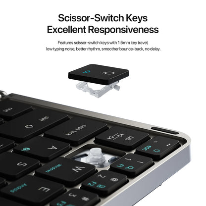 Foldable Bluetooth 5.0 Keyboard with Touchpad & Phone Holder for Phones, Tablets, PC – Multifunctional Portable Wireless Keyboard