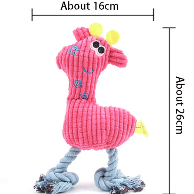 Plush Squeaky Dog Toy - Cute Donkey Teething & Interactive Training Toy for Small Dogs