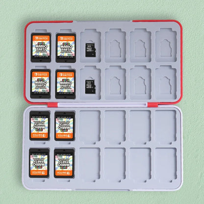 48-in-1 Nintendo Switch OLED Lite Accessories Set – Pink Game Card Case & SD Card Storage Box