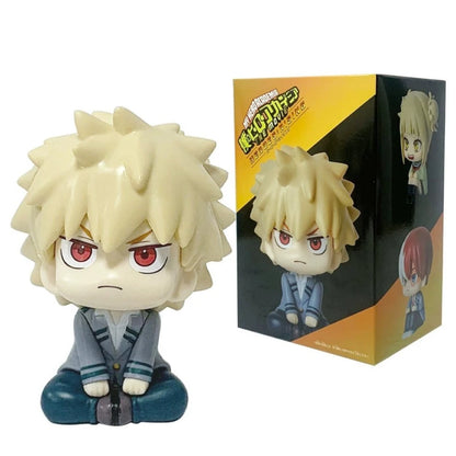 10cm My Hero Academia Anime Figures – Midoriya Izuku, Bakugo Katsuki & Todoroki Shoto PVC Action Statuette Collectible Toy Set