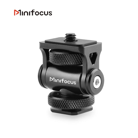Minifocus Monitor Holder Cold Shoe Mount for Camera, 180° Tilt Adjustable Bracket for Field Monitors, Microphone, Hot Shoe