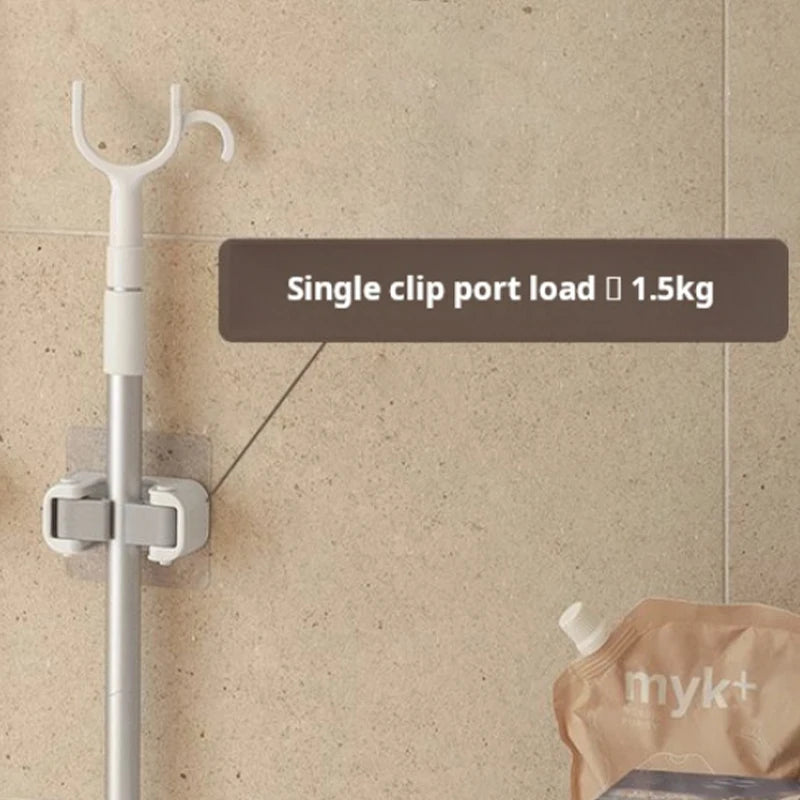 Soft Rubber Mop Hooks — Self-Adhesive Wall-Mounted Organizer for Brooms, Mops & Cleaning Supplies Storage