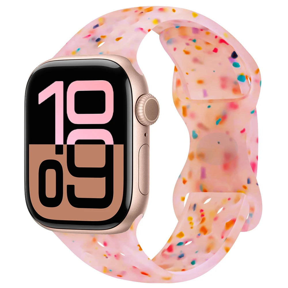 Silicone Apple Watch Strap - Breathable Wristband for Watch 11/10/9/8/7 Ultra 3/2 SE Series 49mm-41mm